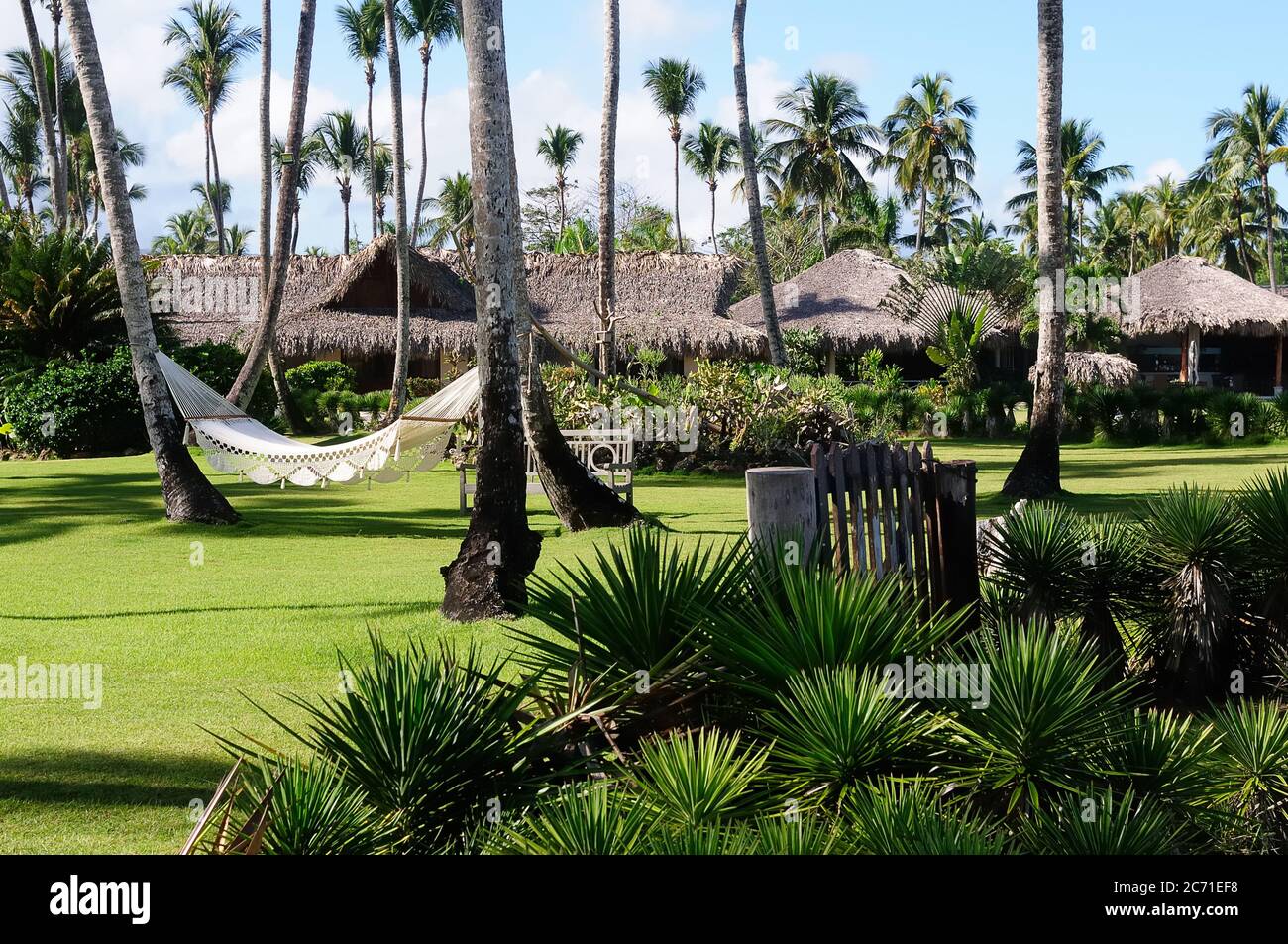 Der Blick auf den Erholungsort in Las Terrenas, Dominikanische Republik Stockfoto