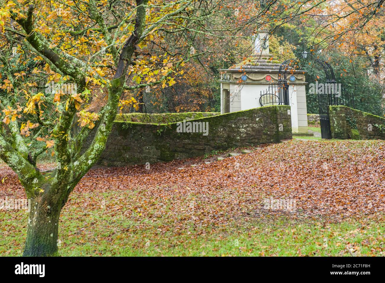 Der Naval Temple am Kymin oberhalb von Monmouth Town, Monmouthshire, South Wales. Anscheinend der einzige derartige Tempel in Großbritannien. Stockfoto