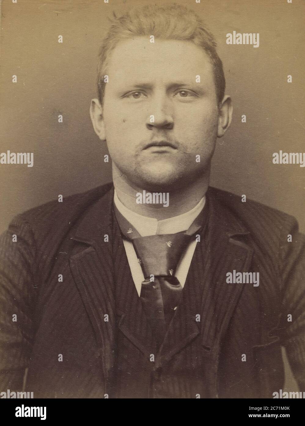 Buhr. Victor. 25 ans, n&#xe9; &#xe0; Köln (Allemagne). Peintre d&#xe9;corateur. Anarchiste. 94., 1894. Stockfoto