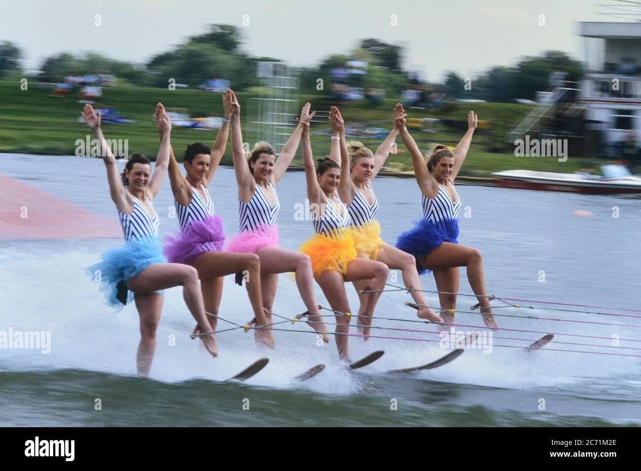 Thorpe Park Ski Show, Surrey, England, Großbritannien. Ca. 1980 Stockfoto