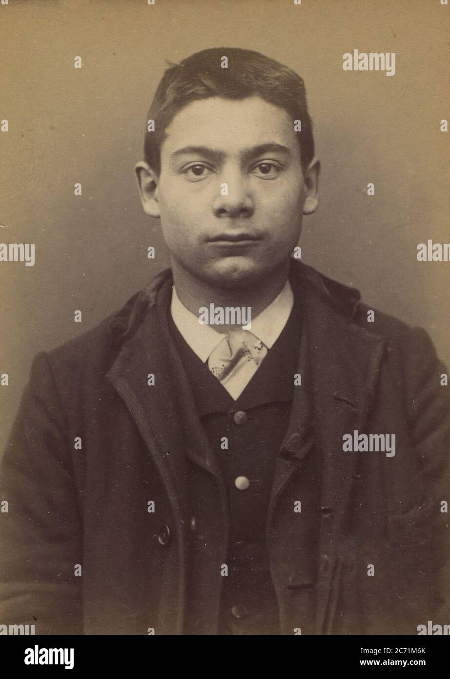 Mocquet. Georges, Gustave. 17 ans, n&#xe9; le 17/5/76 &#xe0; Paris IXe. Tapissier. Anarchiste. 94., 1894. Stockfoto