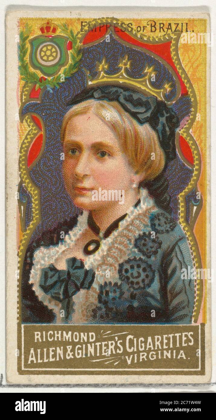 Kaiserin von Brasilien, aus der Serie Sovereigns der Welt (N34) für Allen &amp; Ginter Zigaretten, 1889. Stockfoto