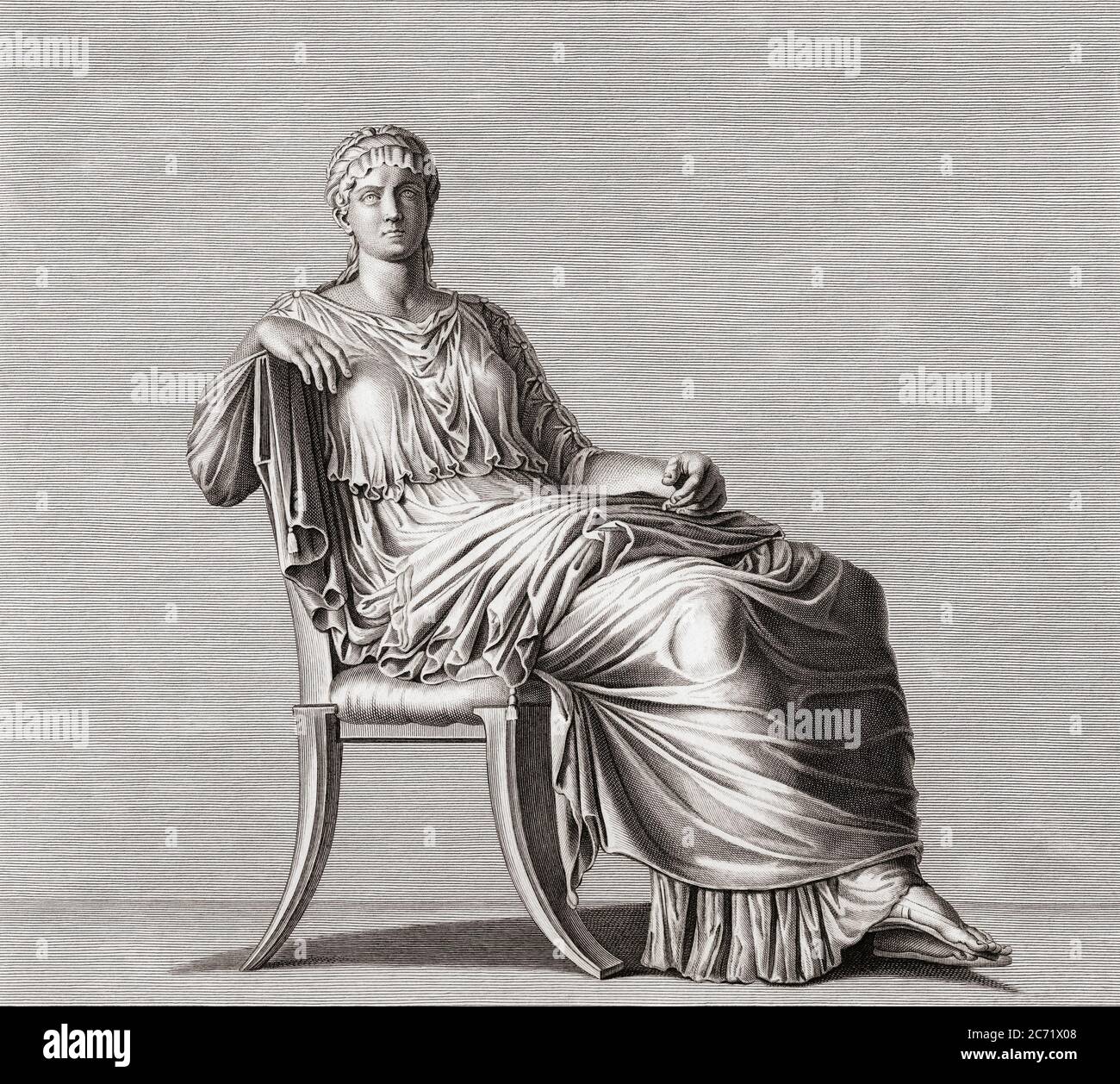 Julia Agrippina, oft als Agrippina die Jüngere, AD 15 - AD 59. Kaiserin des Römischen Reiches. Stockfoto