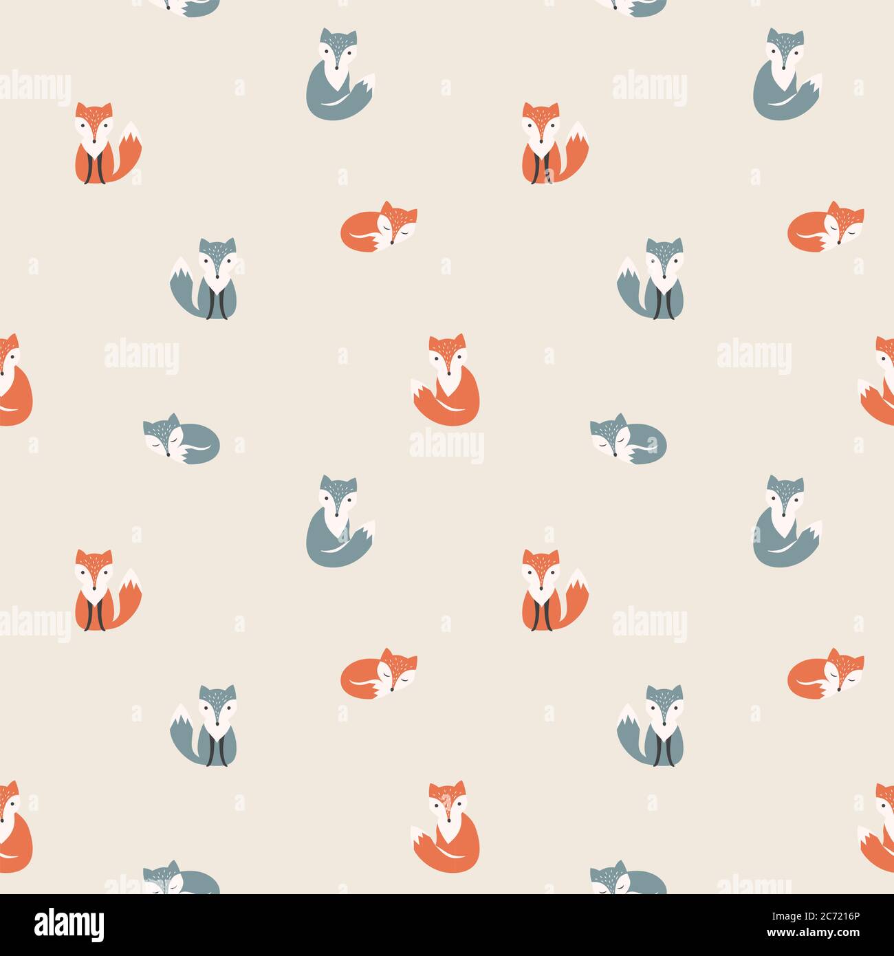 Fox Cartoon, rot und Polar nahtlose Muster, bunt. Füchse, rot und Polar, Kinder Illustration Muster für Stoff, drucken. Stock Vektor