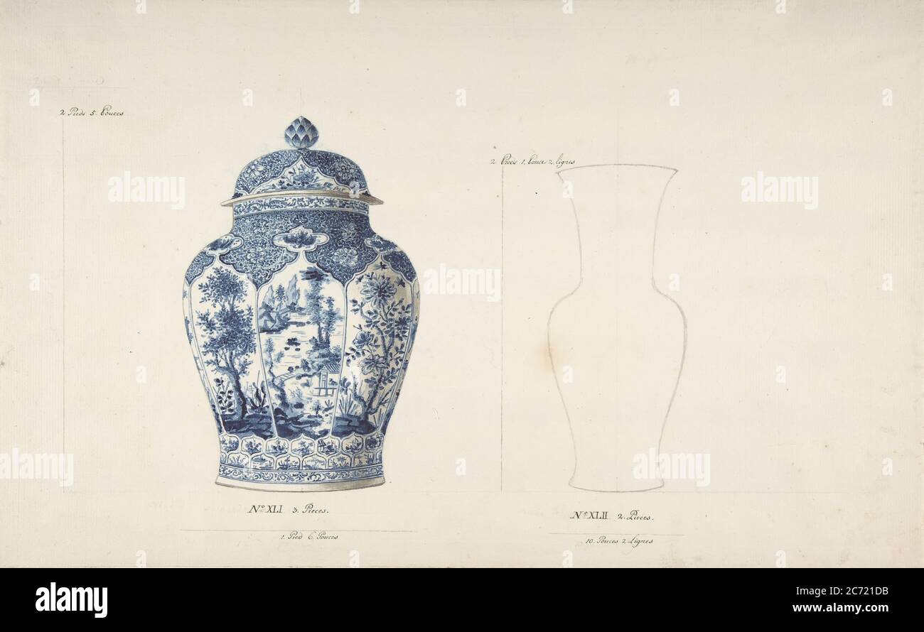 Entwurf für zwei Vasen, ca. 1770-85. Stockfoto