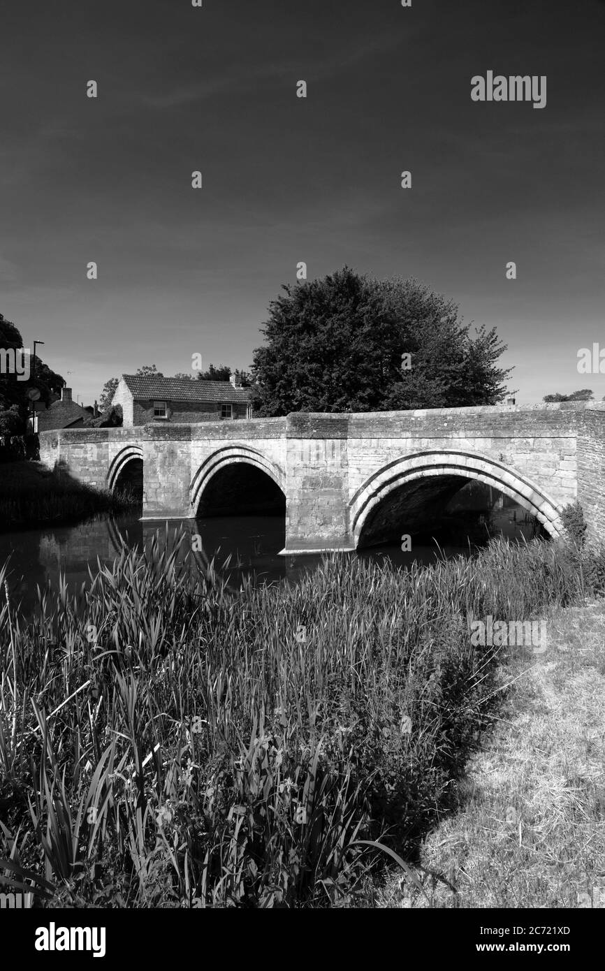 Feder, Fluss Welland Brücke, Deeping St James Town, Lincolnshire, England, Großbritannien Stockfoto