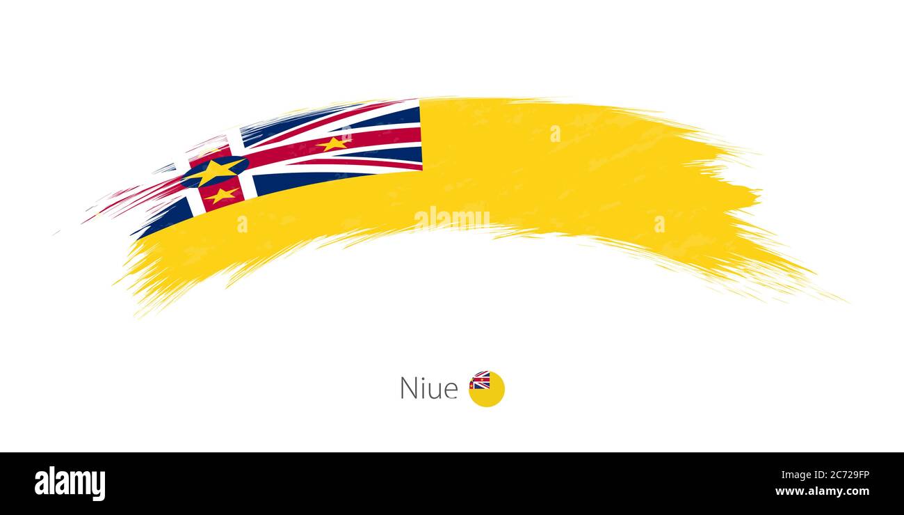 Flagge von Niue in gerundetem Grunge Pinselstrich. Vektorgrafik. Stock Vektor