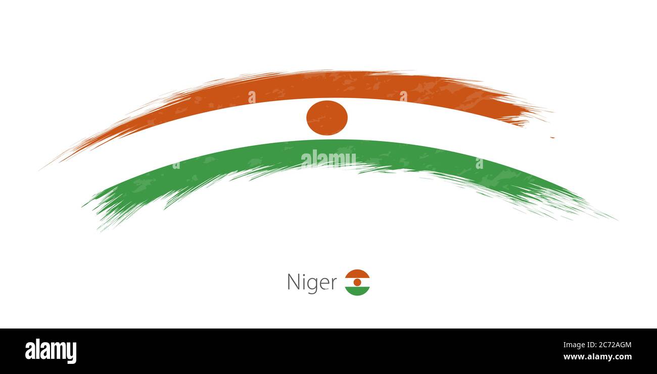 Flagge von Niger in gerundetem Grunge Pinselstrich. Vektorgrafik. Stock Vektor
