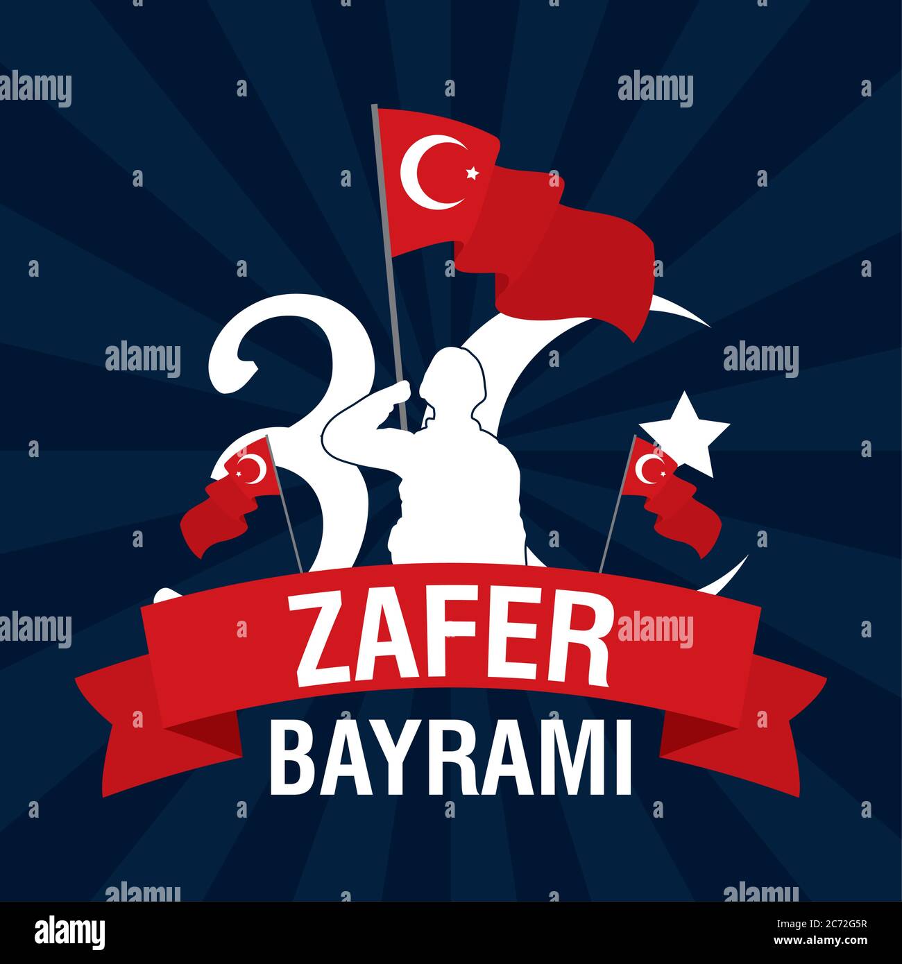 zafer bayrami Feier Karte mit Soldat Vektor Illustration Design Stock Vektor