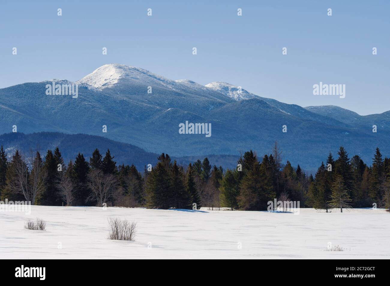 Schneebedeckt, Baumgrenze, Algonquin Peak, MacIntyre Range, Adirondack Mountains, High Peaks, Winter, New York Stockfoto
