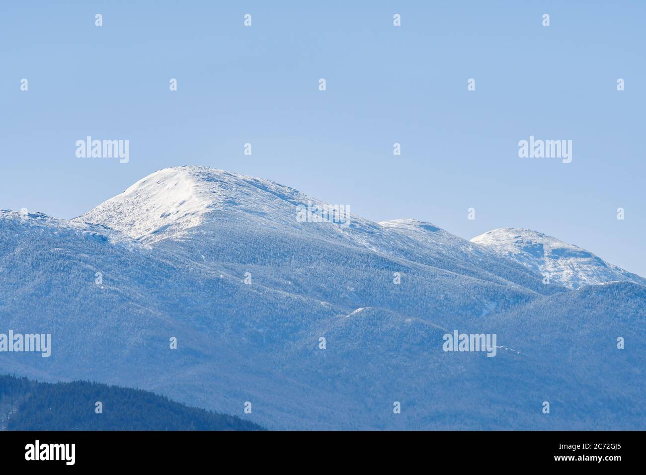Schneebedeckt, Baumgrenze, Algonquin Peak, MacIntyre Range, Adirondack Mountains, High Peaks, Winter, New York Stockfoto