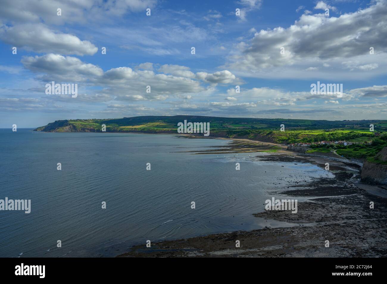 Robin Hood's Bay und Ravenscar, North Yorkshire Coast Stockfoto