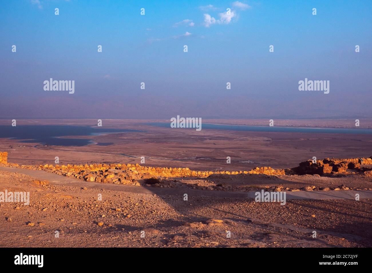 Wunderschöne orange Landschaft, Masada Israel. Stockfoto