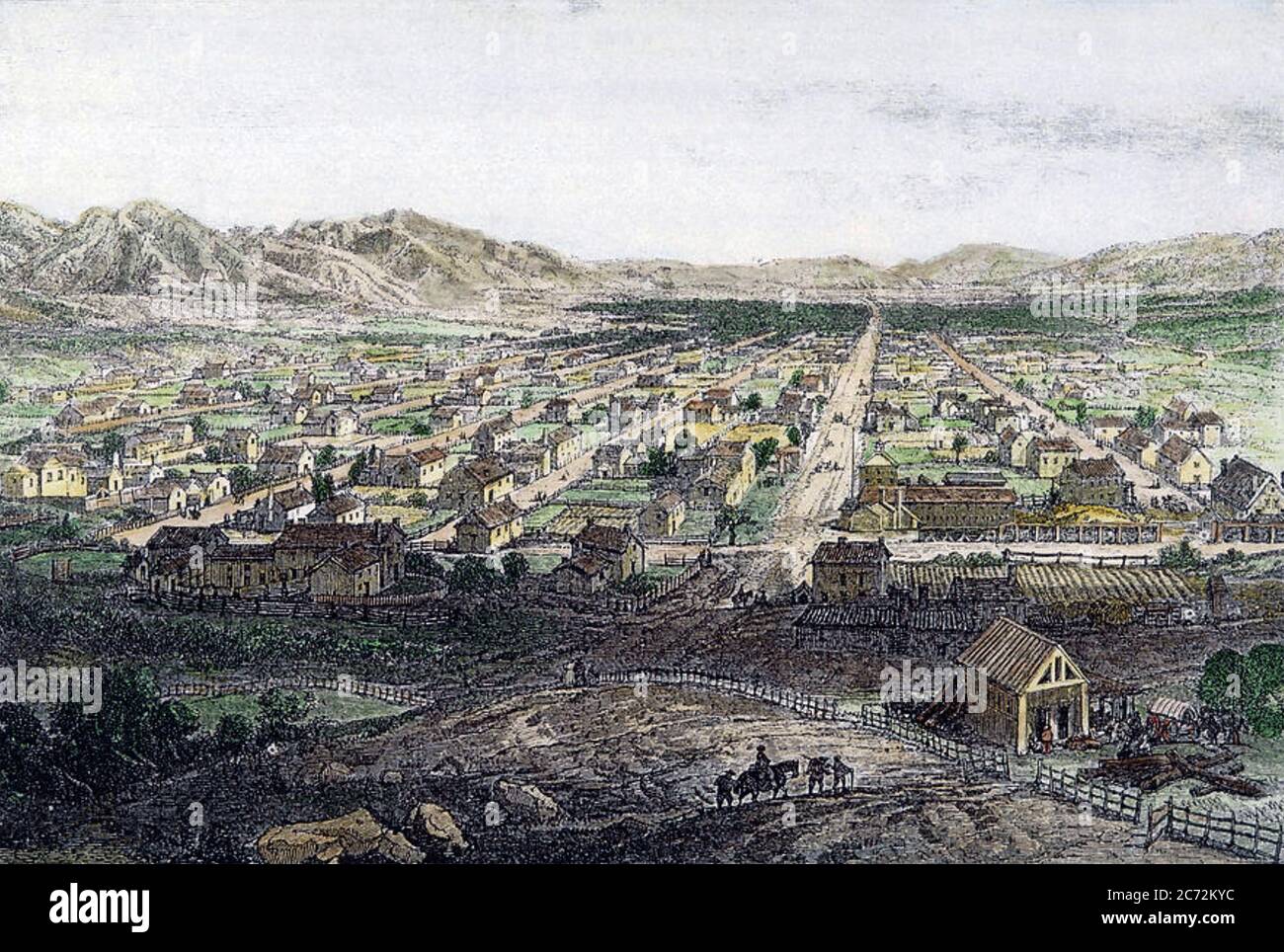 SALT LAKE CITY, Utah, im Jahr 1873 Stockfoto