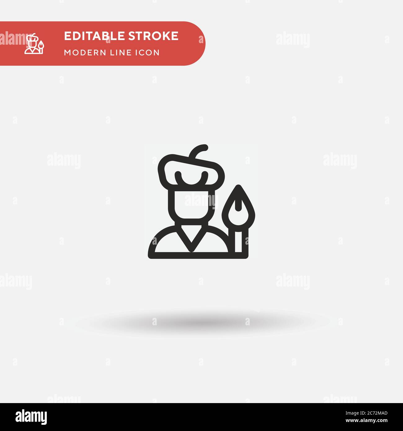 Künstler einfaches Vektorsymbol. Illustration Symbol Design Vorlage für Web mobile UI Element. Perfekte Farbe modernes Piktogramm auf bearbeitbaren Strich. Künstler-Symbole für Ihr Geschäftsprojekt Stock Vektor