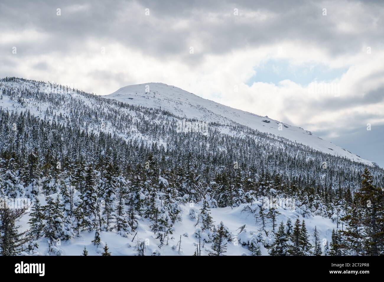 Mount Marcy Summit im Winter, Van Hoevenberg Trail, Adirondack Mountains, Eastern High Peaks, Snow, Winter, Adirondack Park, ADK, New York Stockfoto