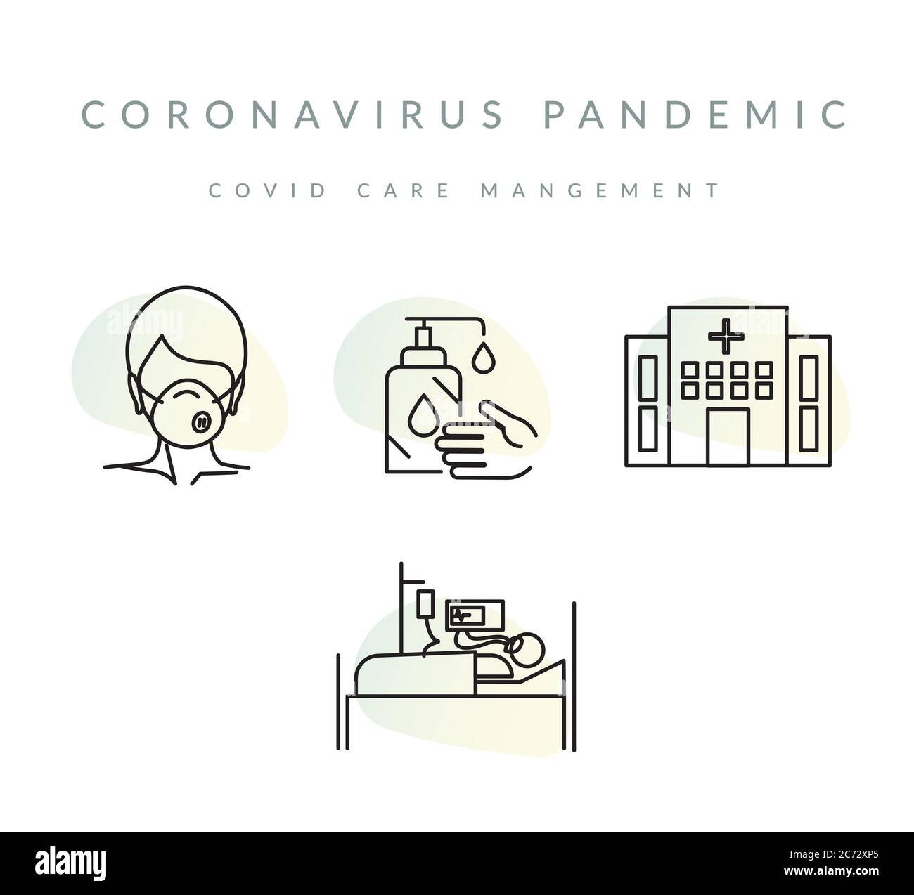 Coronavirus Pandemie - Covid Care Management - Symbol als EPS 10 Datei Stock Vektor