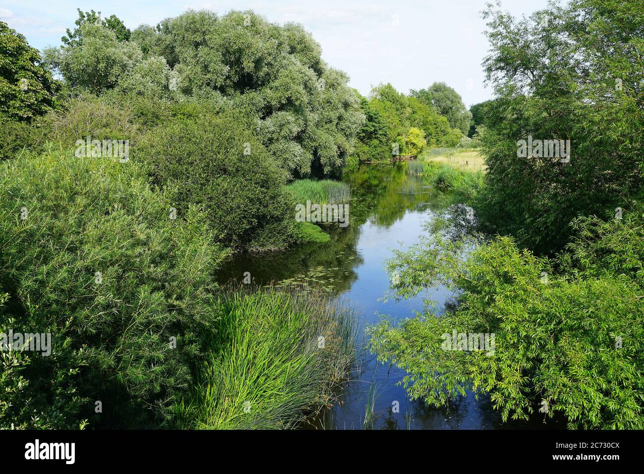 Der Fluss Great Ouse an der Olney Bridge Stockfoto