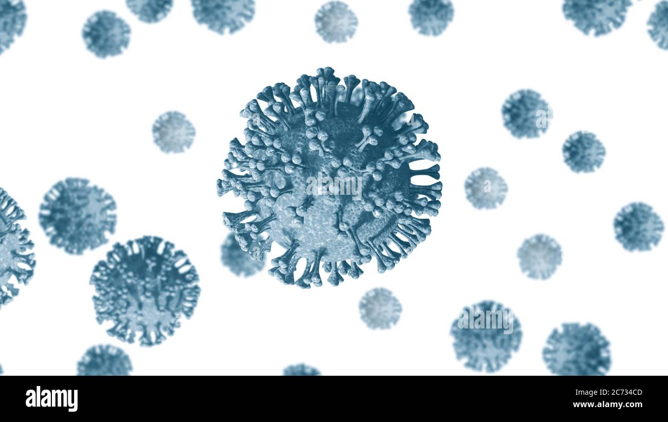 Coronavirus-Zellen auf weißem Hintergrund isoliert. Covid-19 Virus 3d-Illustration hoch detailliert Stockfoto Coronavirus-Zellen auf weißem Hintergrund isoliert. Covid-19 Virus 3d-Illustration hoch detailliert Stockfoto