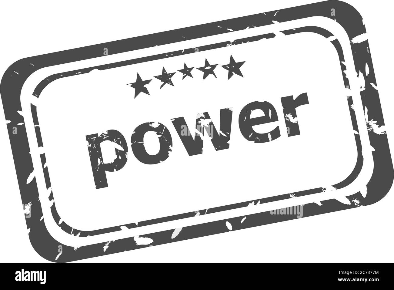 Power grunge Stempelabdruck auf weißem Hintergrund Stockfoto