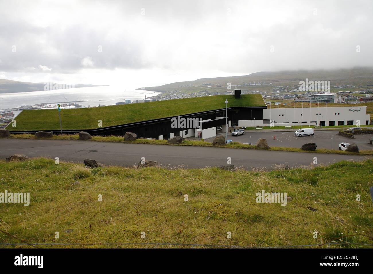 Hotel Føroyar das größte und einzige 4 Sterne Hotel Färöer Inseln. Torshavn.Färöer-Inseln.Dänemark Stockfoto