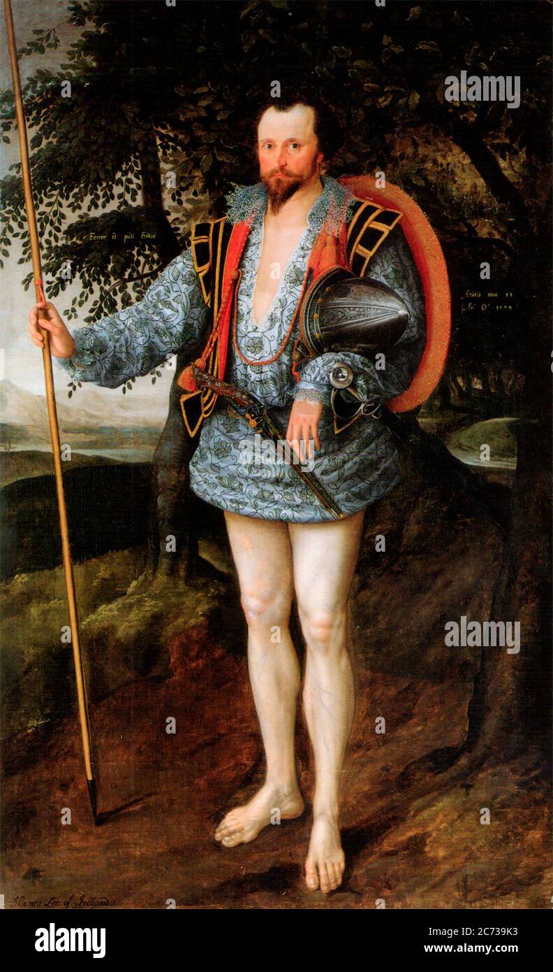 Kapitän Thomas Lee in irischem Kleid - Marcus Gheeraerts der Jüngere, 1594 Stockfoto