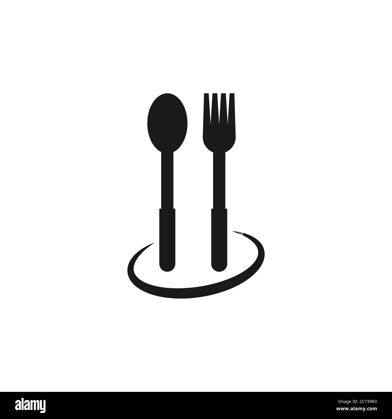 Gabel und Löffel Vektor-Design-Illustration Stock Vektor