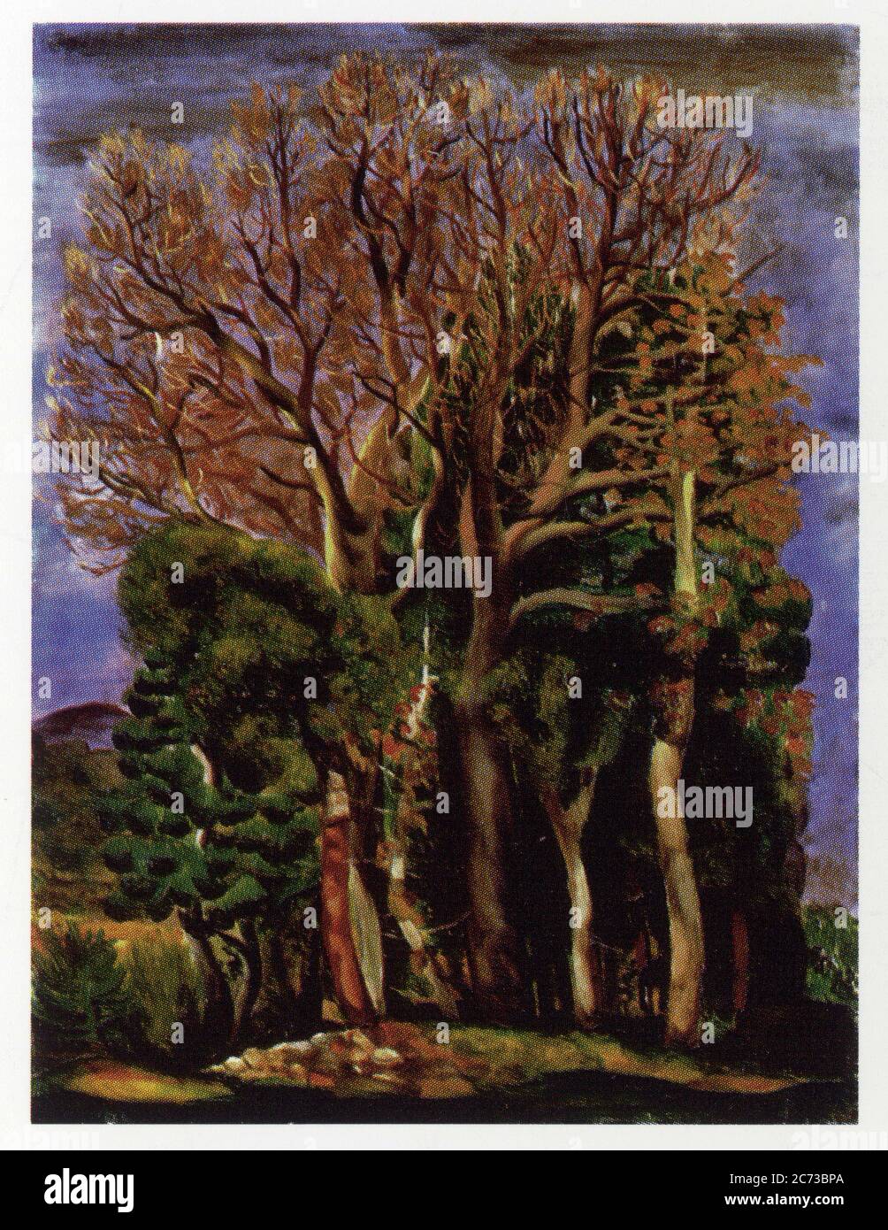 MOISE KISLING. LES ARBRES. 1924. HUILE SUR TOILE. 73 X 54 CM Stockfoto