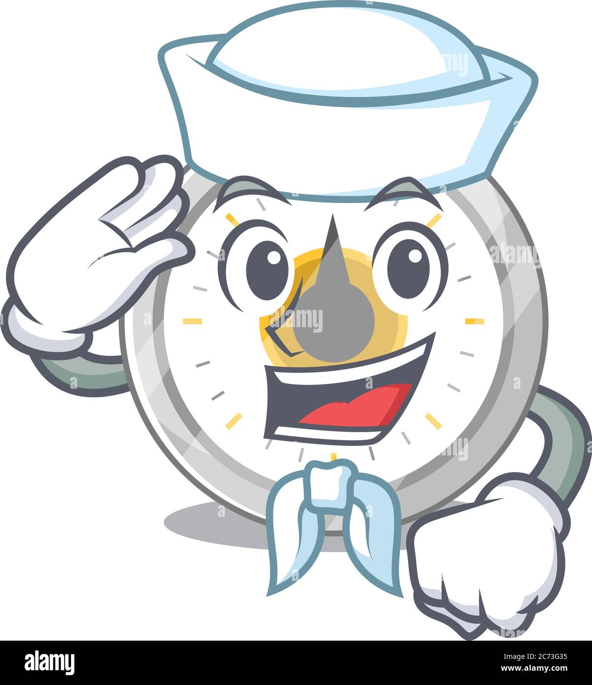 Ein tapferer Segler Karikatur Design Stil der alten Küche Timer bereit zu segeln Stock Vektor Ein tapferer Segler Karikatur Design Stil der alten Küche Timer bereit zu segeln Stock Vektor