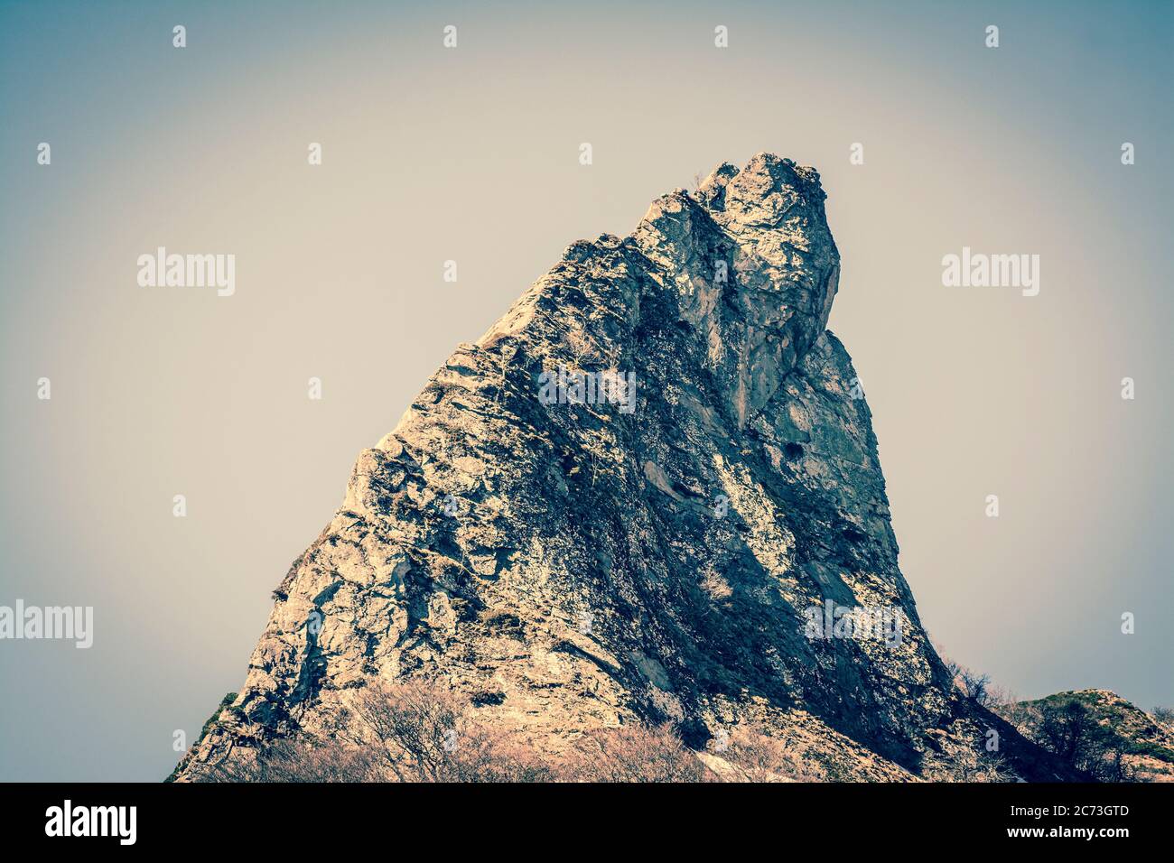 Gipfel im Chaudefour Tal im Herbst, Naturschutzgebiet, Sancy Berg. Vulkane Naturpark Auvergne. Puy de Dome. Auvergne-Rhone-Alpes. Frankreich Stockfoto