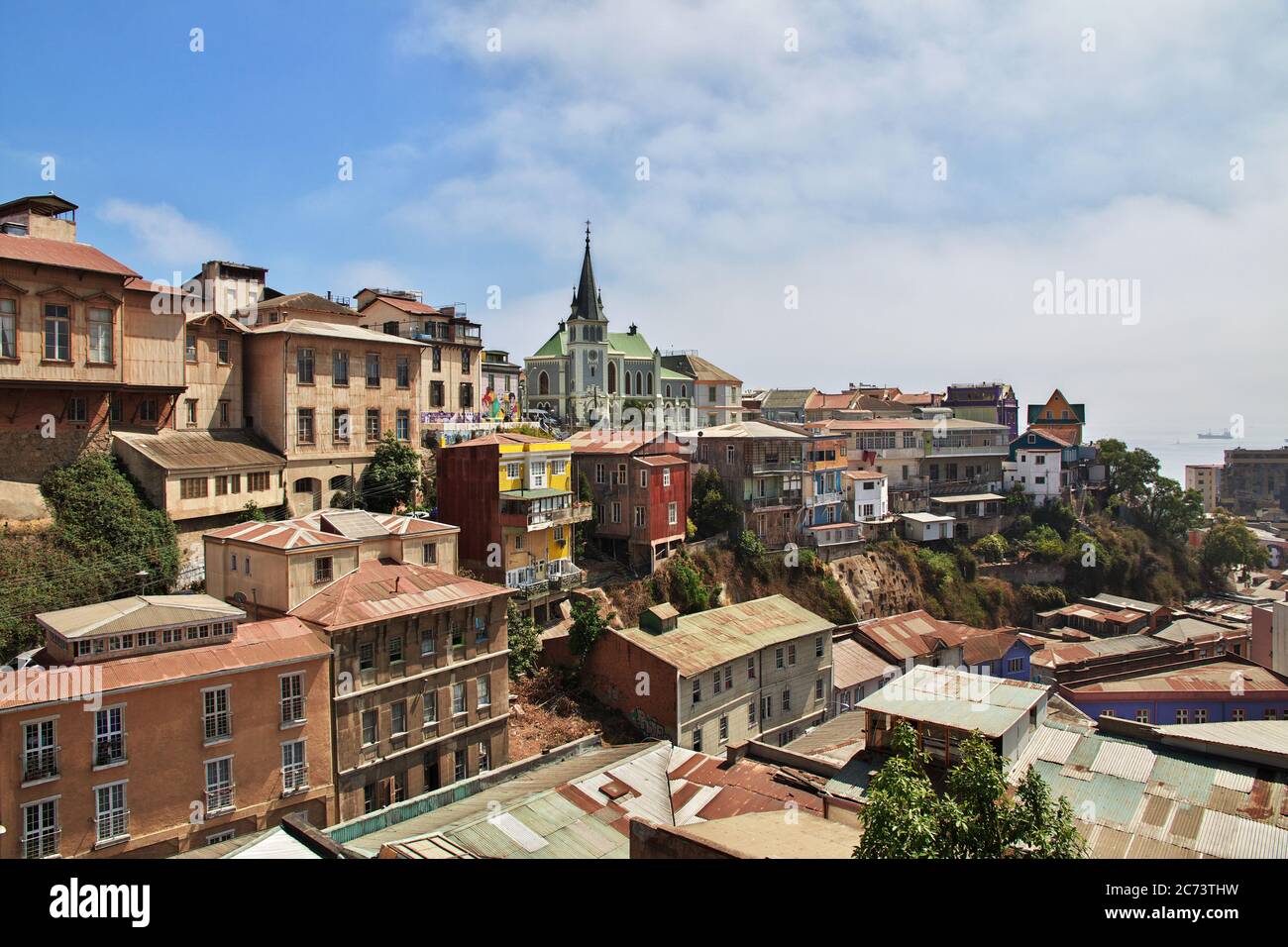 Iglesia Luterana de La Santa Cruz, die Kirche in Valparaiso, Chile Stockfoto