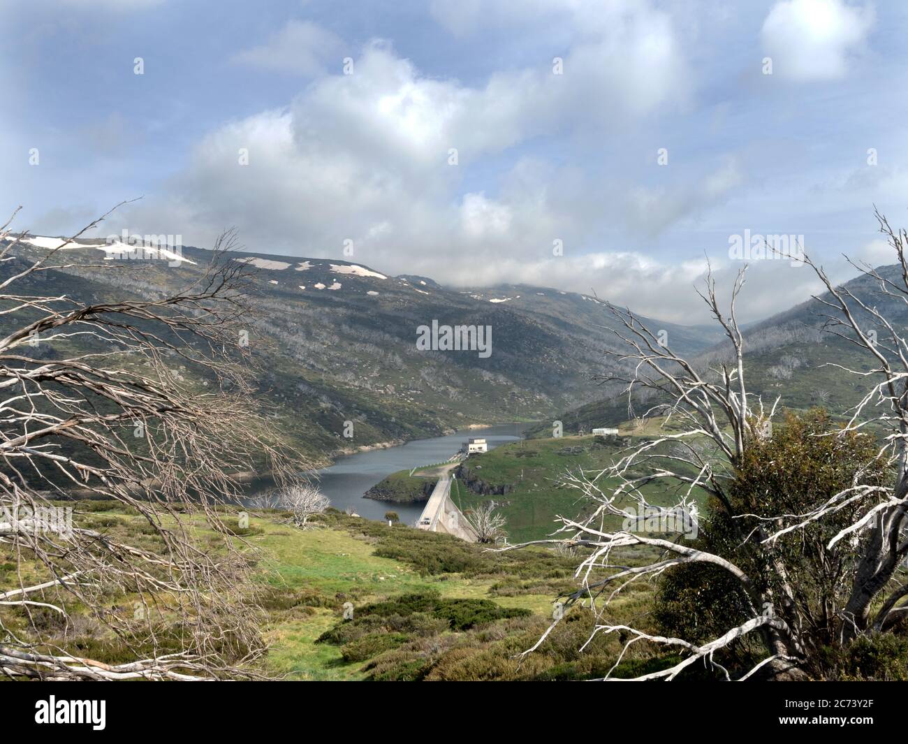 Guthega-Staudamm am Snowy River, Kosciuszko-Nationalpark, Australien Stockfoto