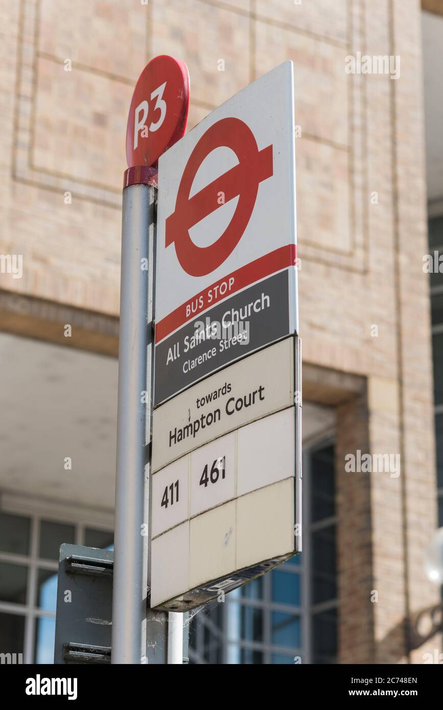 Bushaltestelle in Kingston upon Thames Stockfoto