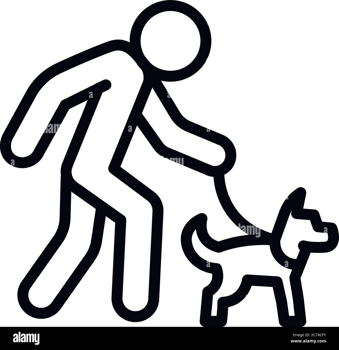 Älterer Mann hund Symbol. Übersicht älterer Mann hund Vektor Symbol für Web Design auf weißem Hintergrund Stock Vektor