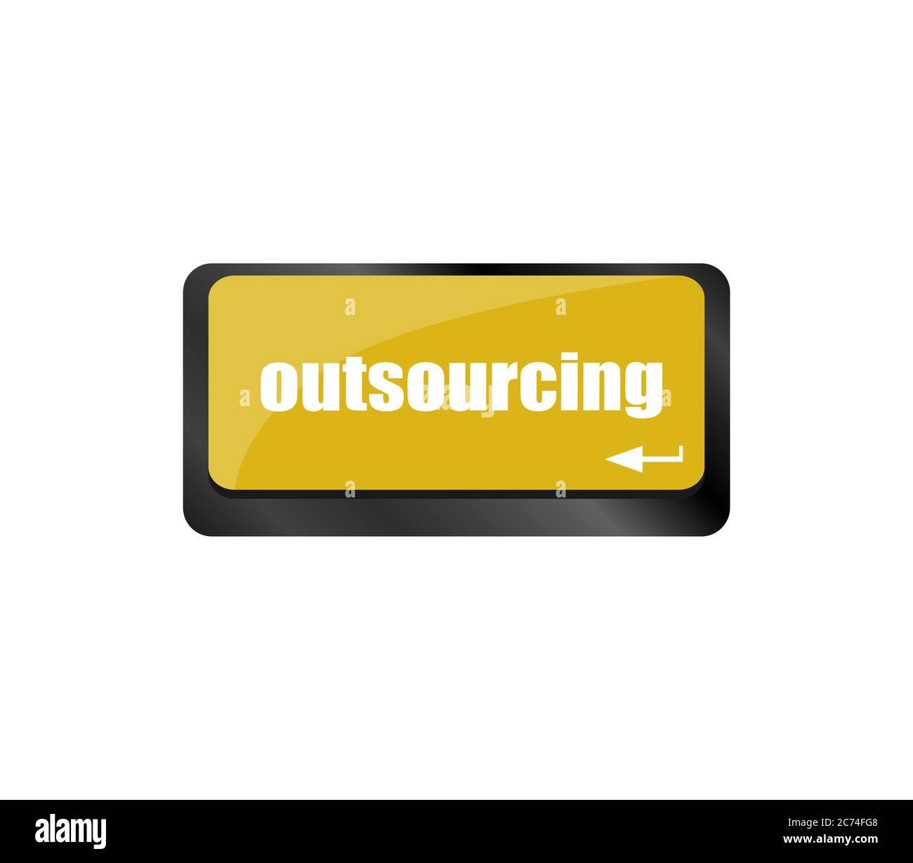 Outsourcing Word-Taste auf Computer-Tastatur-Taste Stockfoto