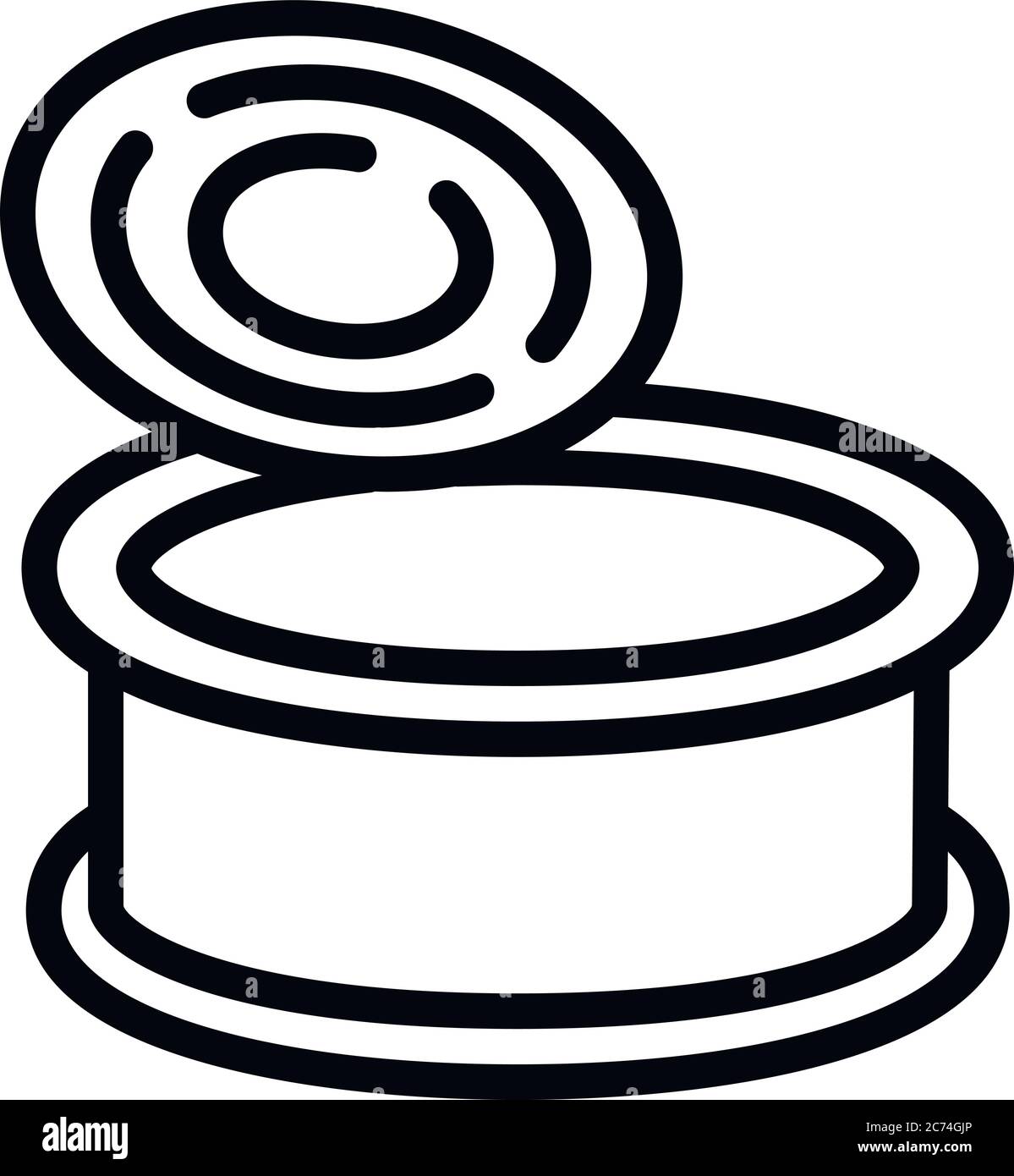 CAN-Symbol für Katzentin. Outline CAT tin CAN-Vektorsymbol für Webdesign isoliert auf weißem Hintergrund Stock Vektor