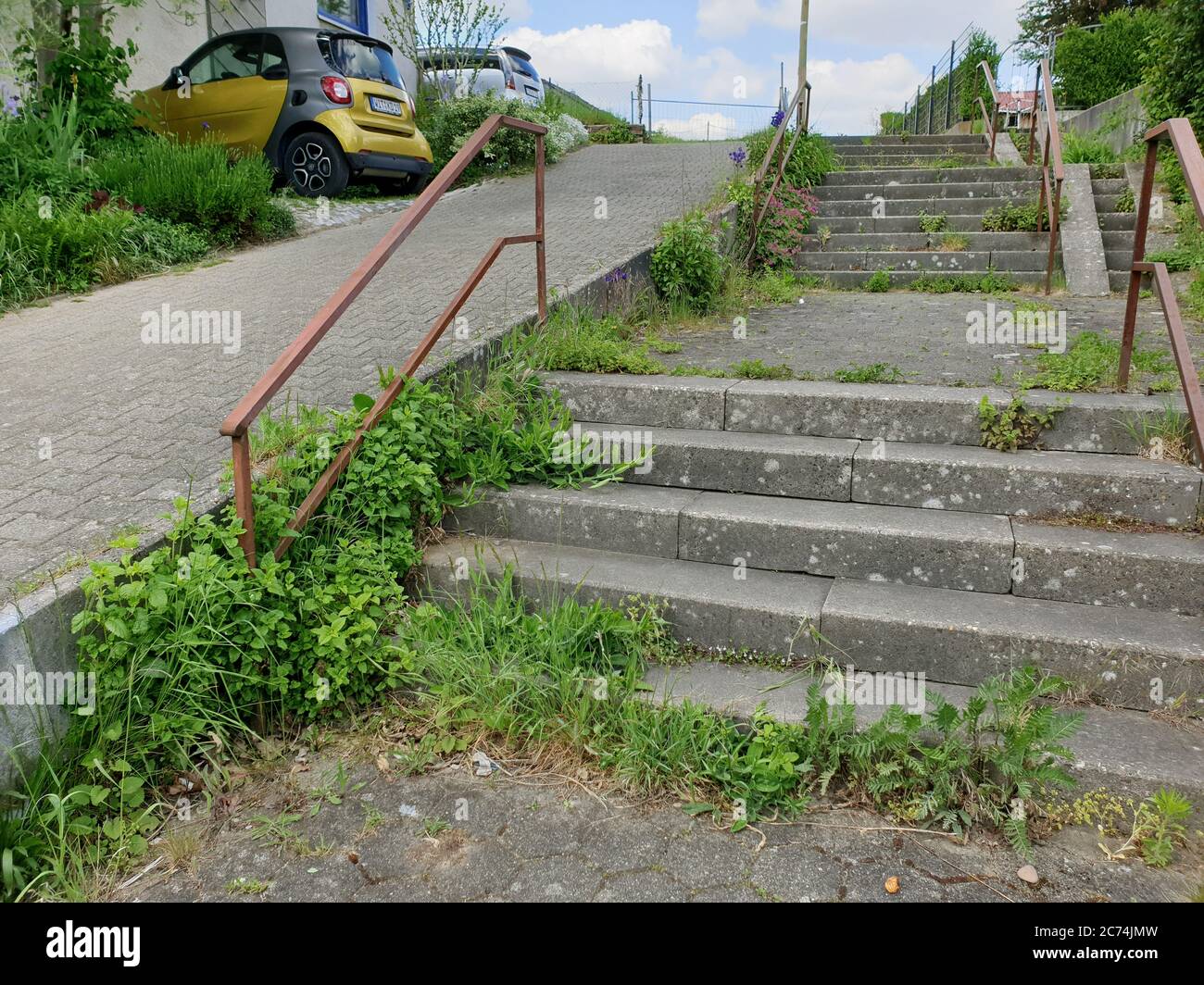 Verquietschte Buggyrampe, Deutschland, Nordrhein-Westfalen Stockfoto