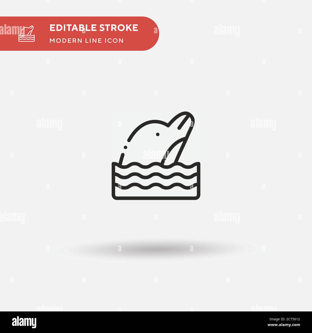 Dolphin einfaches Vektorsymbol. Illustration Symbol Design Vorlage für Web mobile UI Element. Perfekte Farbe modernes Piktogramm auf bearbeitbaren Strich. Delphin-Symbole für Ihr Geschäftsprojekt Stock Vektor