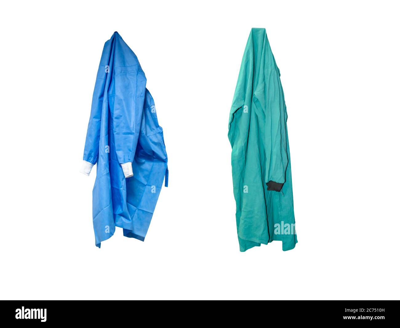 Einweg-OP-Kittel für Krankenhaus, eine persönliche Schutzausrüstung für Corona-Virus Prävention Stockfoto