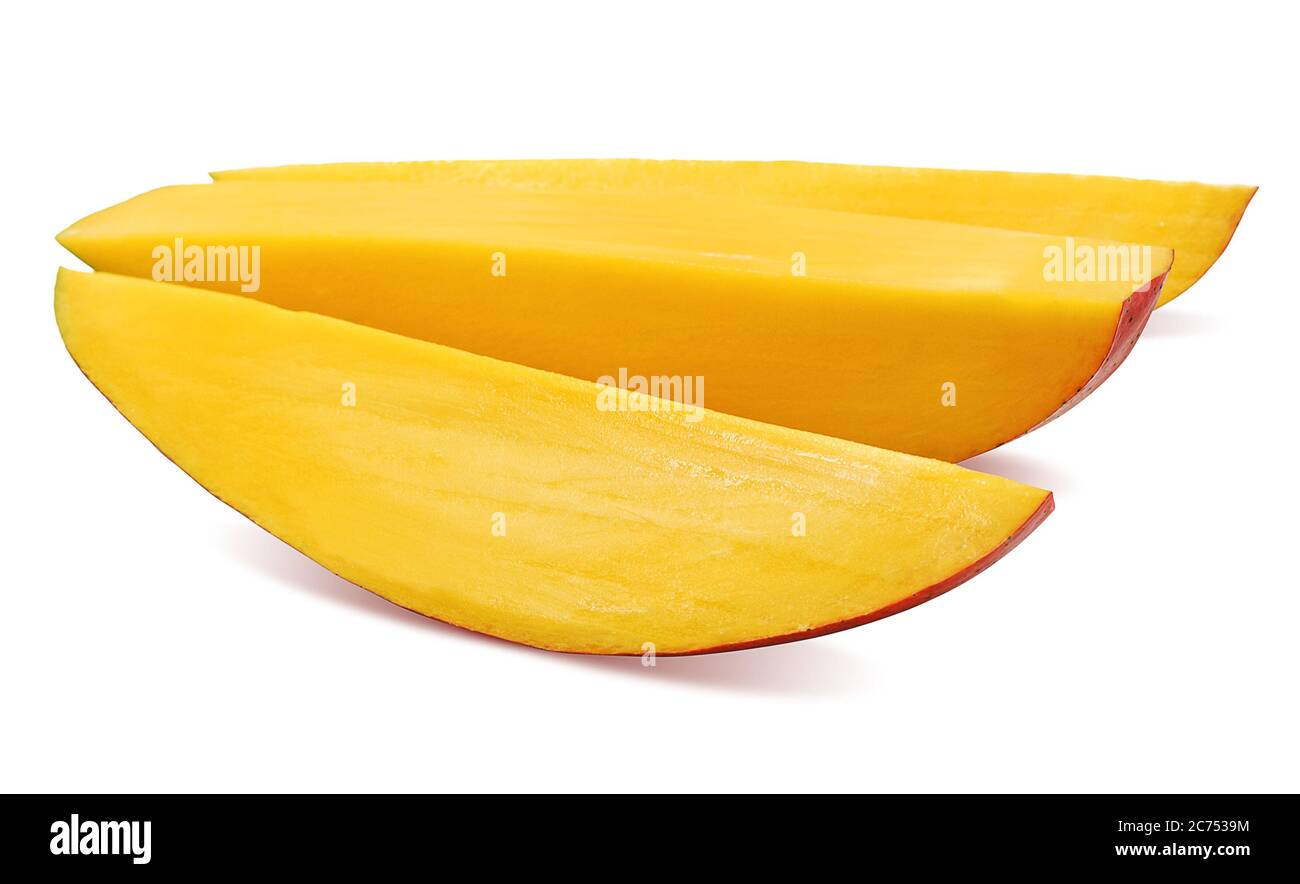 Süße Mango Frucht isoliert auf weißem Hintergrund Stockfoto