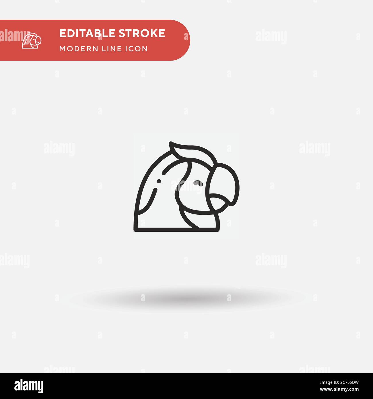 Einfaches Vektorsymbol für Papagei. Illustration Symbol Design Vorlage für Web mobile UI Element. Perfekte Farbe modernes Piktogramm auf bearbeitbaren Strich. Papageiensymbole für Ihr Geschäftsprojekt Stock Vektor