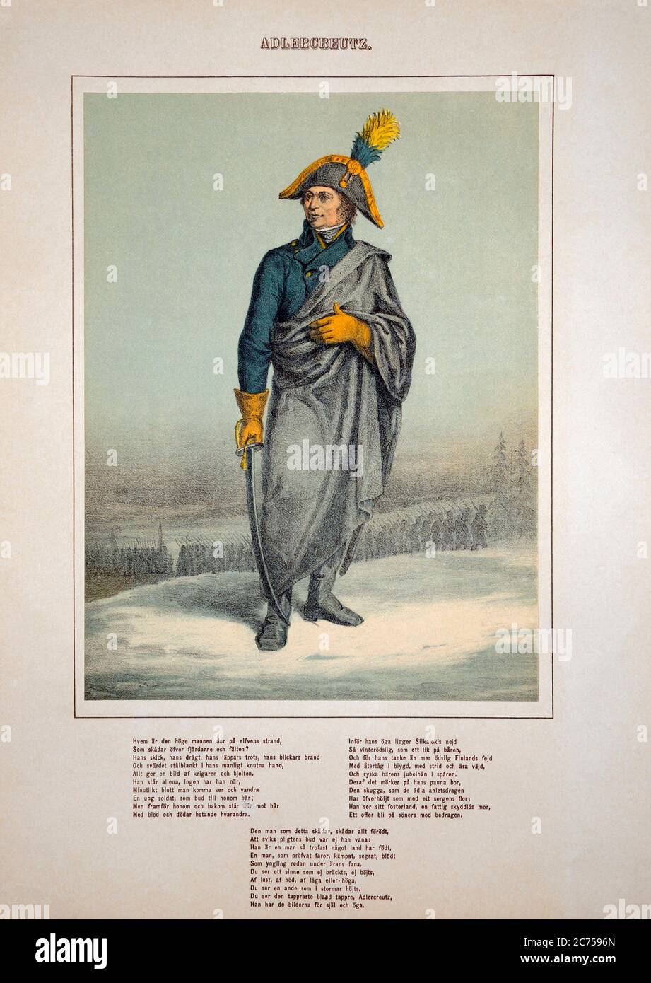 Carl Johan Adlercreutz war der Kommandant der finnischen Division im katastrophalen finnischen Krieg 1808-1809. Schweden verlor Finnland an Russland. Adlercreutz war Stockfoto