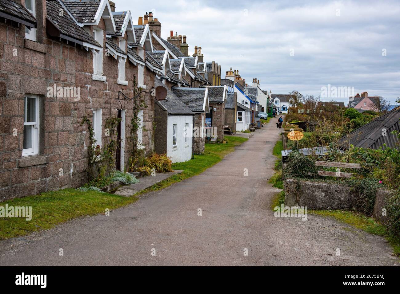 Häuser auf Iona, Innere Hebriden vor dem Ross of Mull, Argyll und Bute, Schottland, Vereinigtes Königreich. Stockfoto
