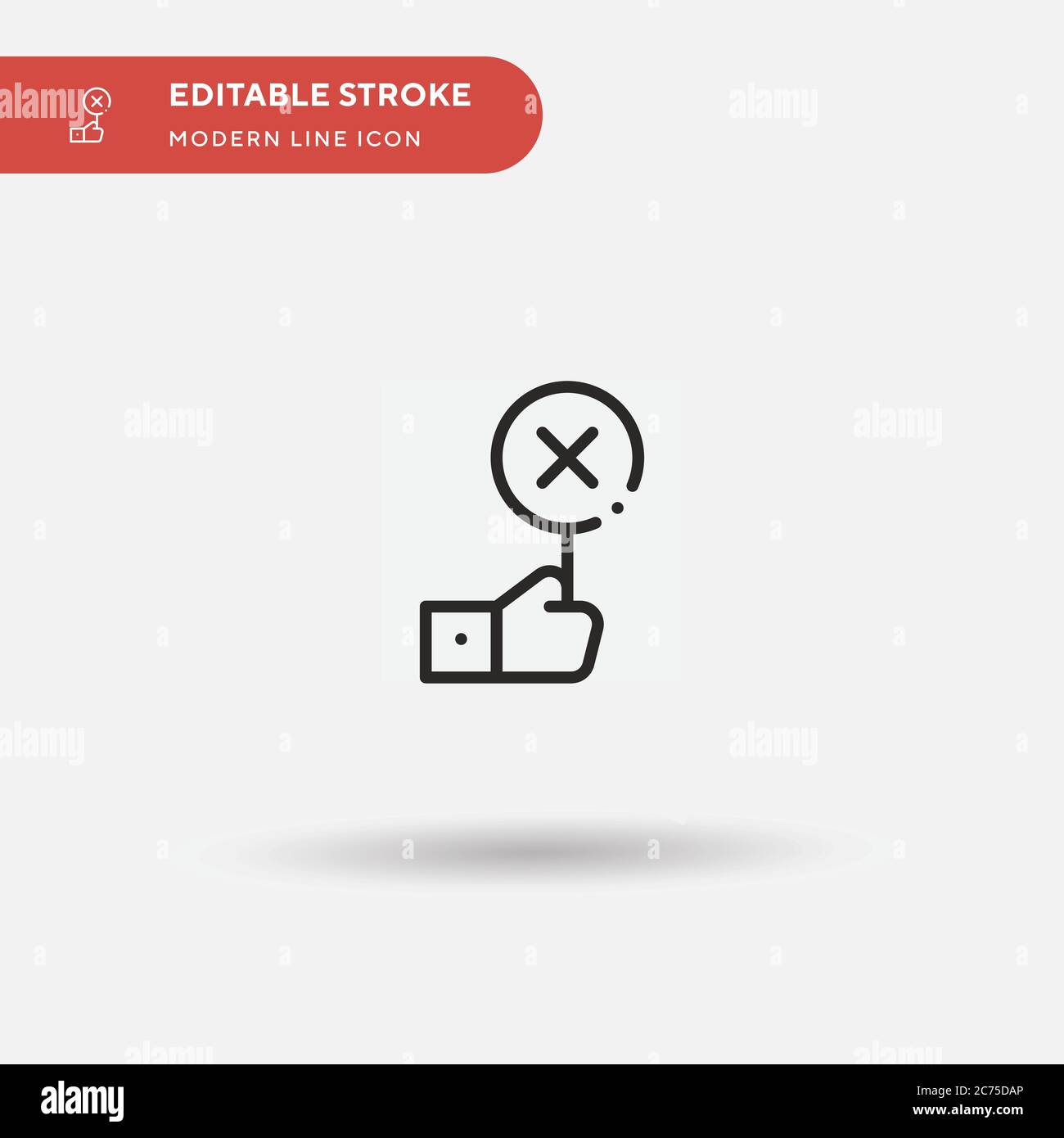 Stimme nicht zu einfaches Vektorsymbol. Illustration Symbol Design Vorlage für Web mobile UI Element. Perfekte Farbe modernes Piktogramm auf bearbeitbaren Strich. Symbole für Ihr Geschäftsprojekt stimmen nicht zu Stock Vektor