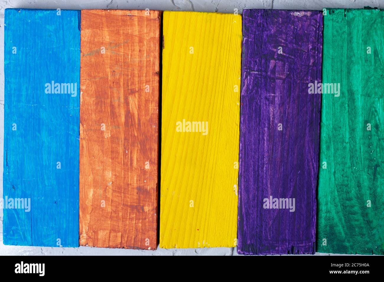 Bunte Spielzeug Würfel Hintergrund. Flach liegend, horizontal Stockfoto
