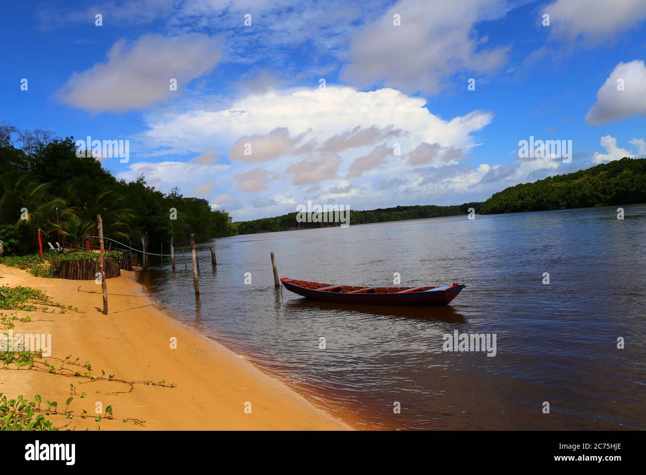 Calm Fluss Preguicas in der Landschaft, Brasilien Stockfoto