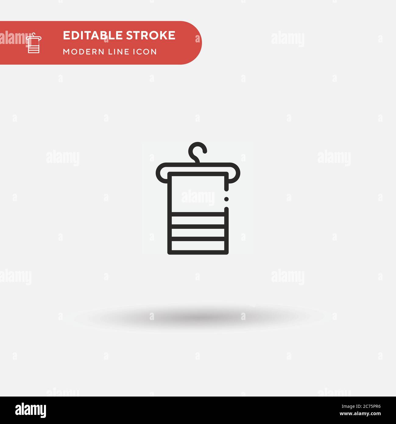 Einfaches Vektorsymbol für Handtücher. Illustration Symbol Design Vorlage für Web mobile UI Element. Perfekte Farbe modernes Piktogramm auf bearbeitbaren Strich. Handtuch-Symbole für Ihr Business-Projekt Stock Vektor