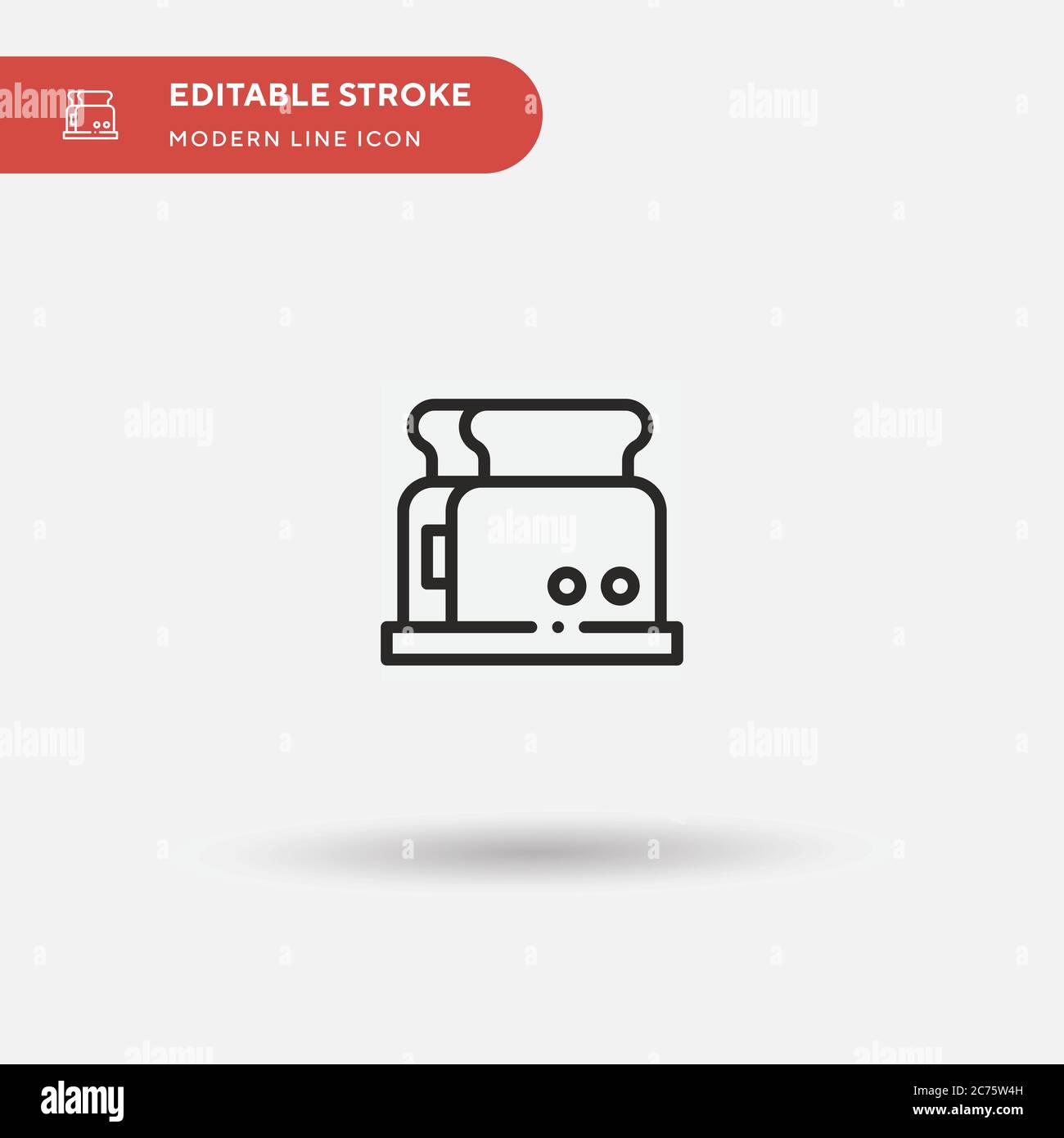 Einfaches Vektorsymbol für Toaster. Illustration Symbol Design Vorlage für Web mobile UI Element. Perfekte Farbe modernes Piktogramm auf bearbeitbaren Strich. Toaster-Symbole für Ihr Geschäftsprojekt Stock Vektor