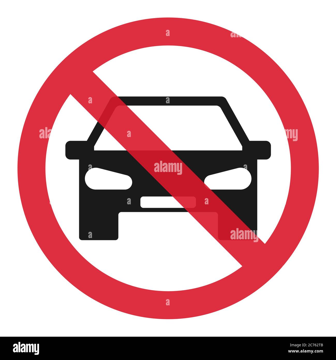 Stop-Parkplatz-Symbol mit Auto-Grafik-Design isoliert auf weißem Hintergrund. Vektorgrafik Stock Vektor