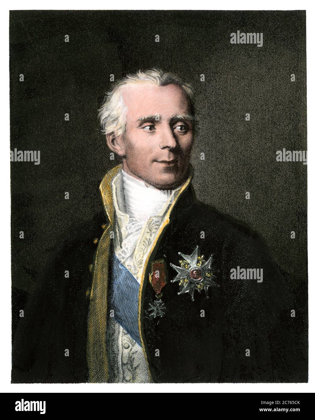 Pierre-Simon, marquis de Laplace, französischer Mathematiker. Handkolorierte Stahlgravur Stockfoto Pierre-Simon, marquis de Laplace, französischer Mathematiker. Handkolorierte Stahlgravur Stockfoto